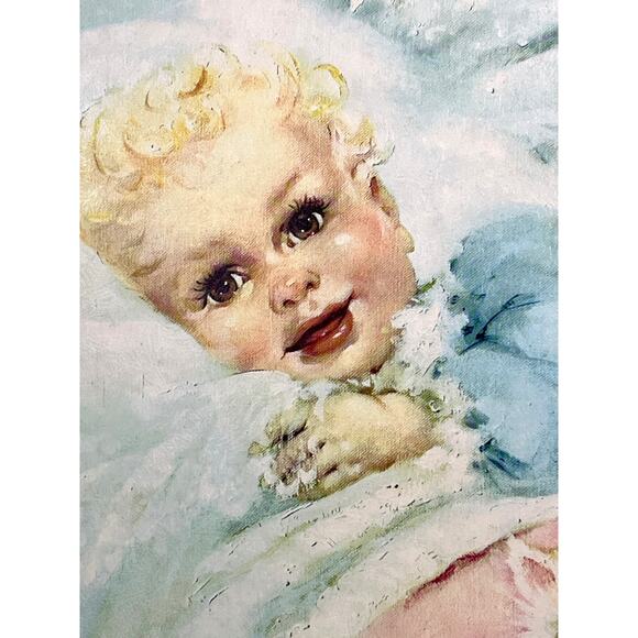 Vintage Florence Kroger Litho Print 11x14" Wake Up Time Baby Nursery Unisex - Picture 2 of 8